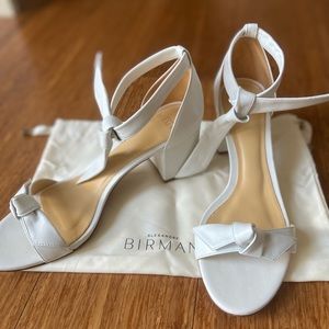 Alexandre Birman Clarita Block 60 Sandal in White. Perfect white wedding shoes!